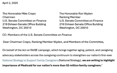 Sign on Letter Medicaid Cuts – Senate Finance Committee